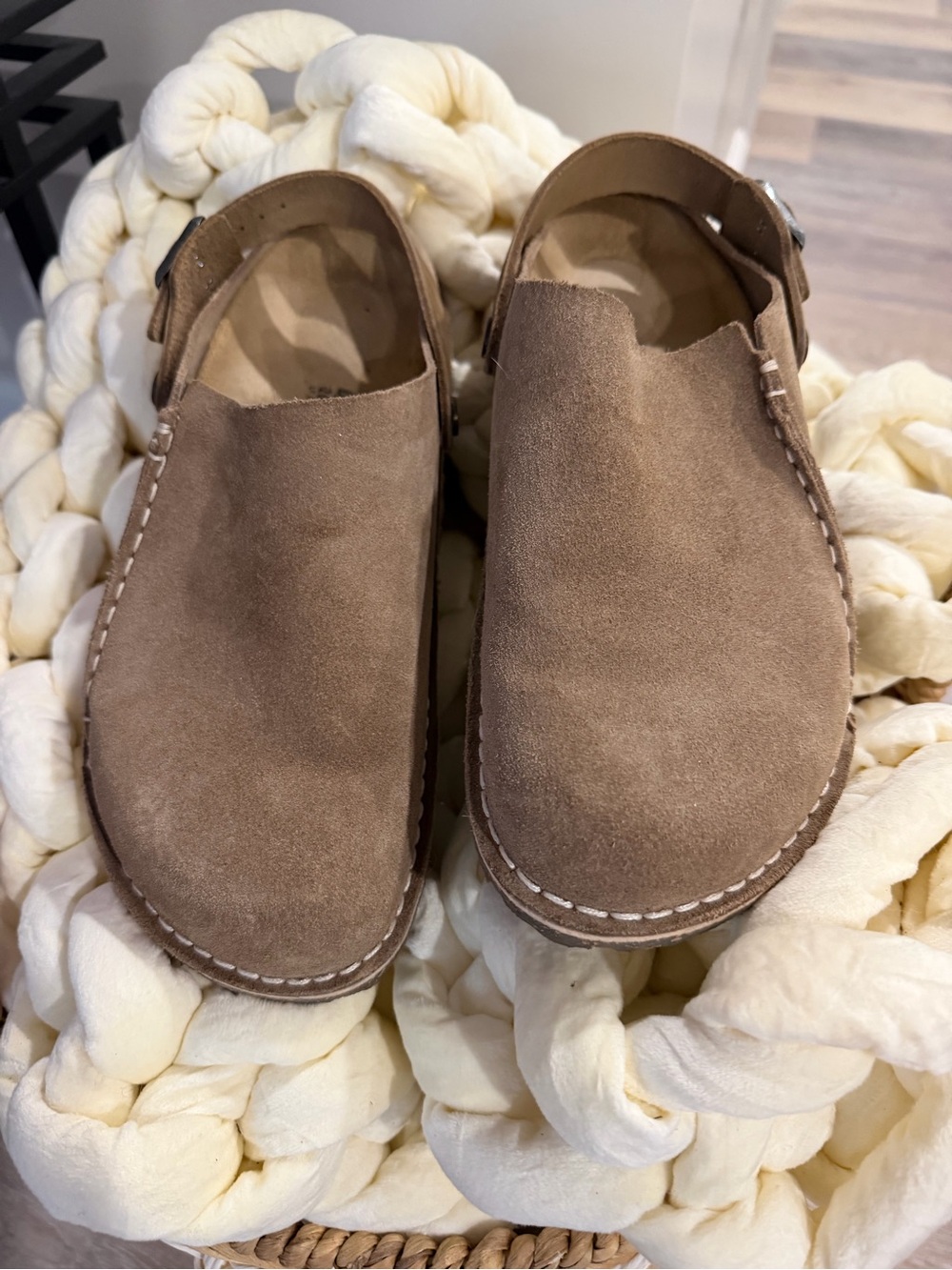 Birkenstock Suede Clog Mules in Brown - Picture 4 of 4